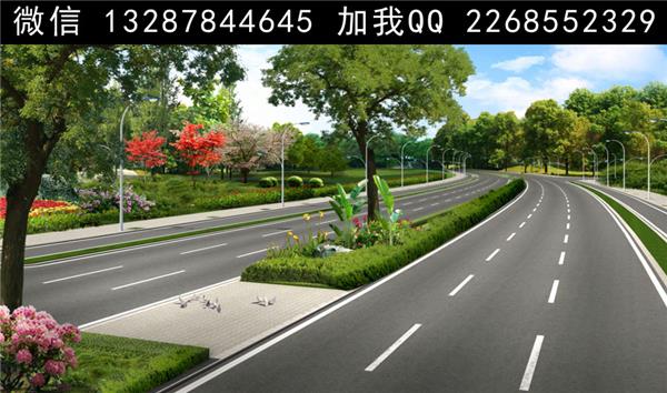 道路绿化景观设计案例效果图_661135