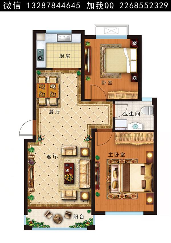 小区户型图设计案例平面图_657300