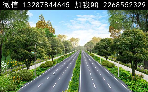 道路绿化景观设计案例效果图_661140