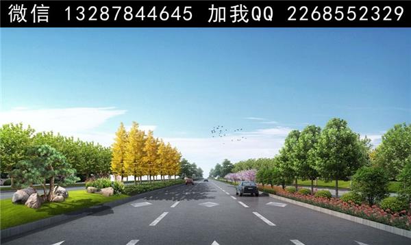 道路绿化景观设计案例效果图_661123