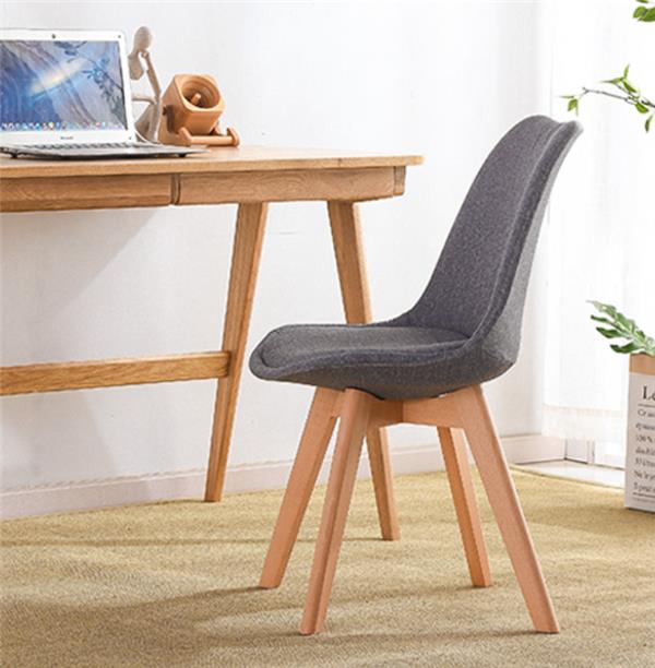 实木书桌ins椅子靠背现代家用餐椅北欧办公伊姆斯椅简约化妆凳子 暮光灰#椅子 #灰色椅子 