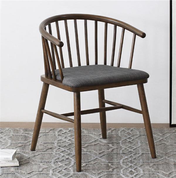 【新品】书桌椅子北欧简约靠背扶手电脑椅黑胡桃木色餐椅家用实木温莎圈椅 Windsor圈椅#椅子 #实木框椅子 