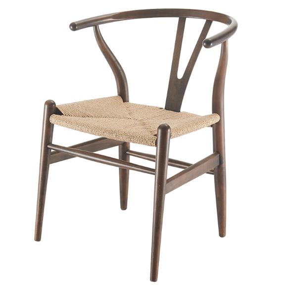 星威(starway)    餐椅 实木椅子 时尚创意Y椅 北欧扶手椅 餐桌凳子 深棕_3464794