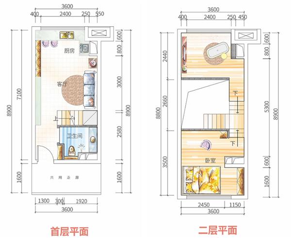 36平米 一室一厅一卫  LOFT户型图_3512510