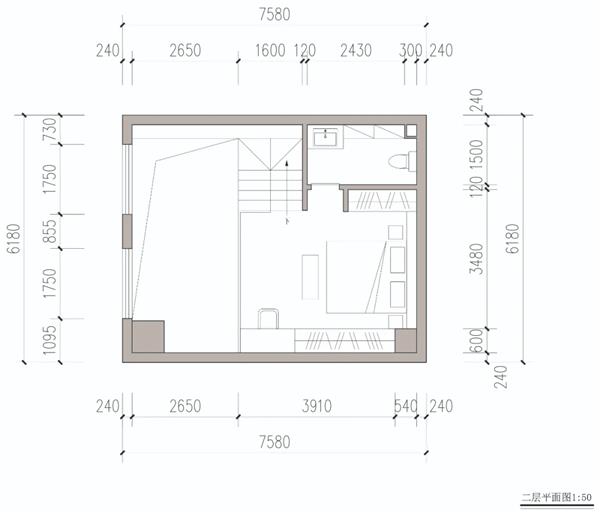 70平米  一室一厅一卫  LOFT户型图_3513745