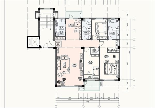 [合集]140-160平米住宅平面设计图_3514474