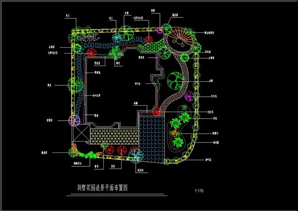方形别墅庭院景观dwg素材_3774303