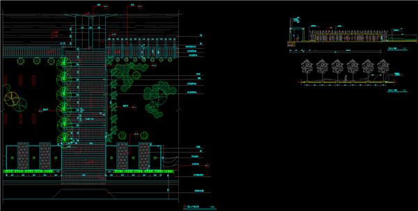广场主入口、植物、铺装、雕塑、大样、平立面、dwg_3581468