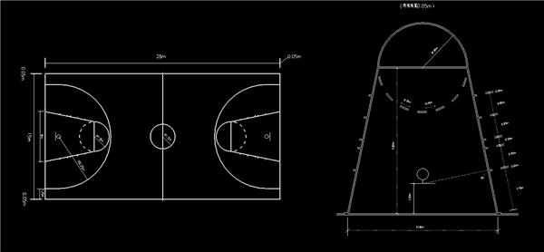 篮球场平面图,dwg_3582065