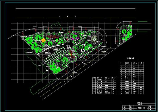 道路绿化、三角地、植物配置、dwg、隔声、隔音、减尘、造景_3585084