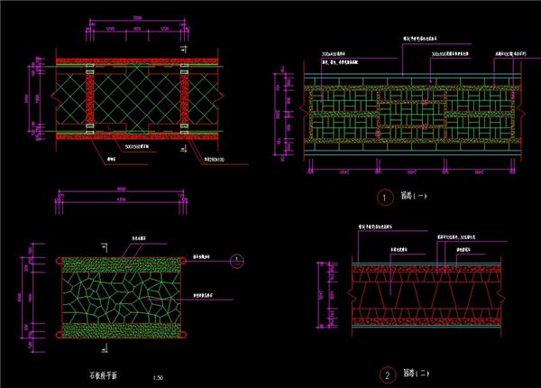 园路平面、dwg、石板桥平面、园路铺装_3585155