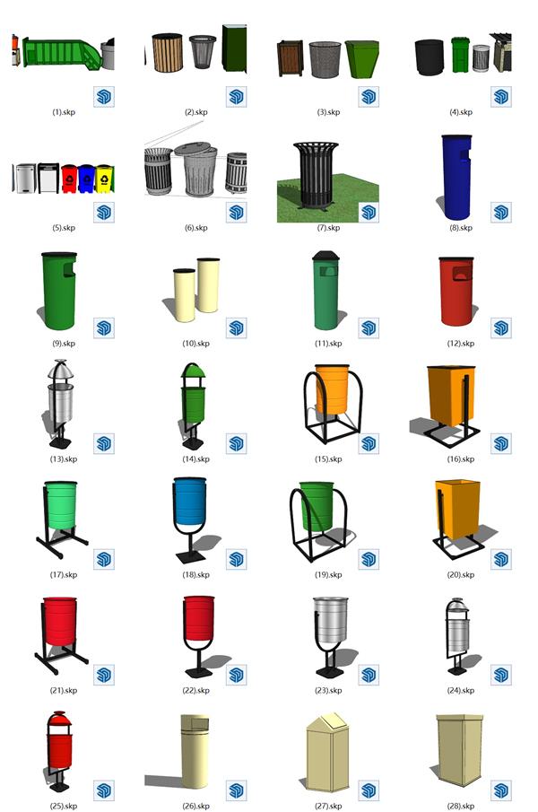垃圾箱su素材（1）_3590702