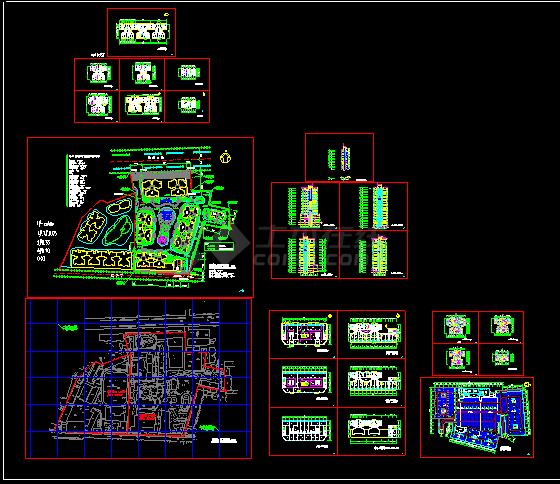 原文化宫高层居住小区建筑CAD设计全套图纸_3634403