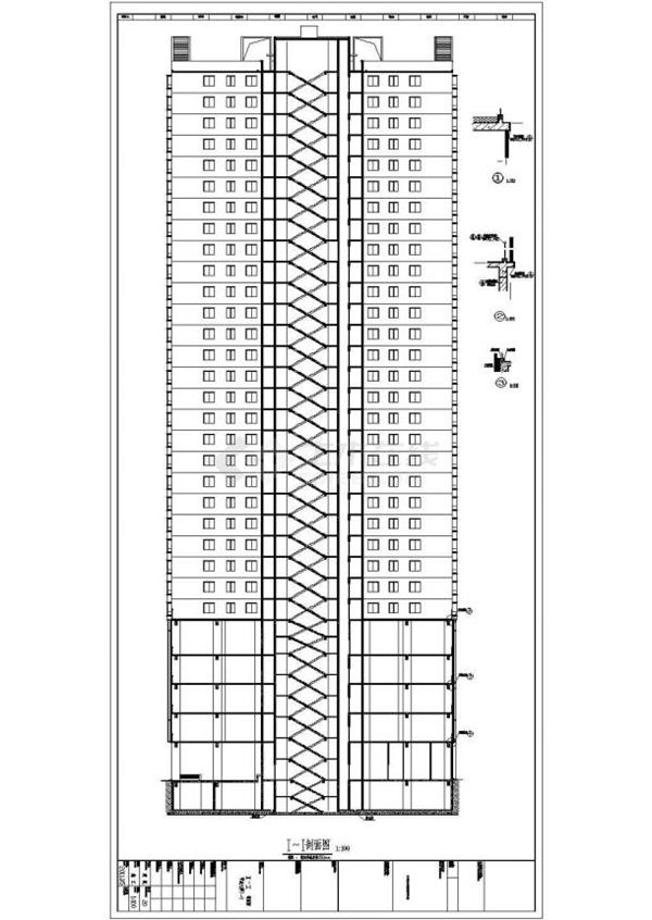 超高层办公楼大厦商住楼全套建筑施工图纸_3634454