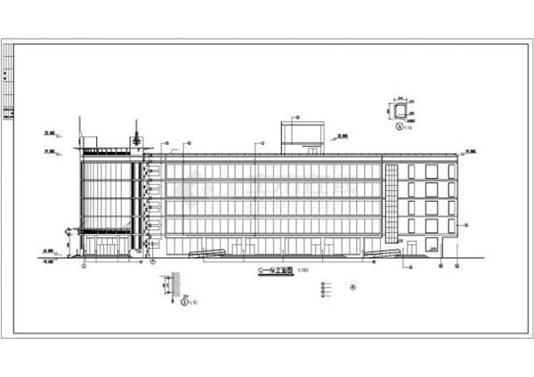 某市广场工人文化馆建筑设计图_3637054