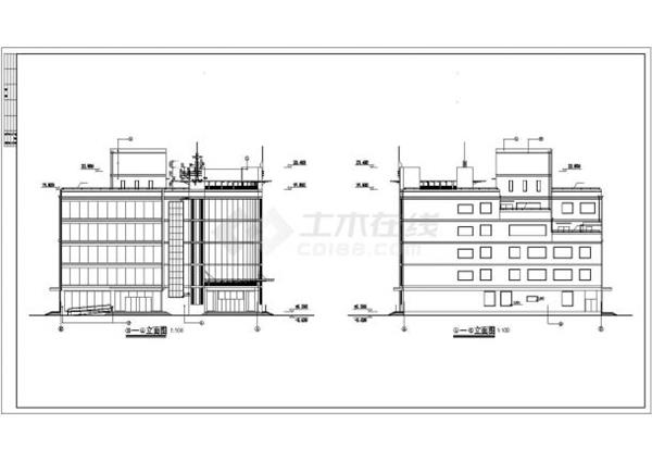 某市广场工人文化馆建筑设计图_3637054