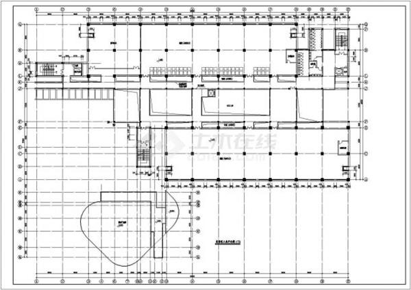 大学图书馆建筑设计CAD平面方案图_3637060