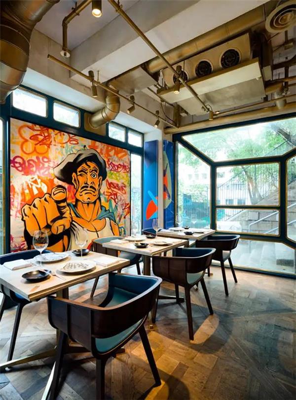 当街头艺术遇上法国菜，香港 BiBO 餐厅设计_3642050