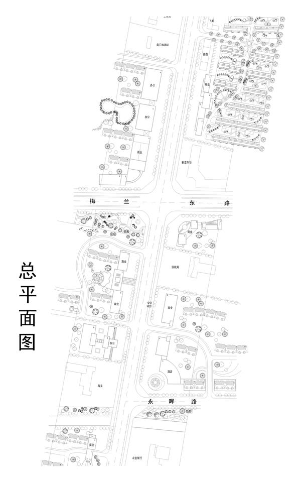 沿街商业平面图，商业步行街平面图图片及CAD免费下载_3661753