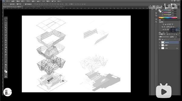 建筑设计作品集制作-explosive-如何用su、ps做小清新风爆炸图(修改版)_3667119