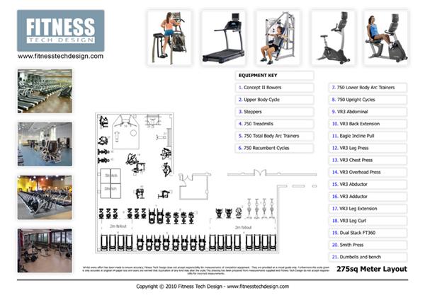 275平米健身房平面布局图_3707517