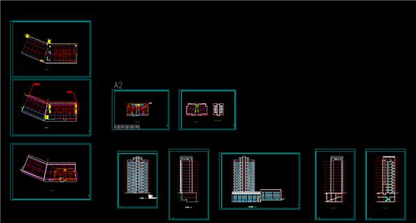 一梯2户、三房两厅二卫，户型建筑面积111，标准层面积223平，平面矩型21x11，11层带立面剖面_3763185