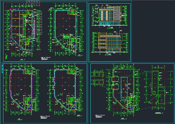 长38.1米 宽20米 4层农贸市场建筑施工图—【各层及屋顶平面 2个立面】_3767367