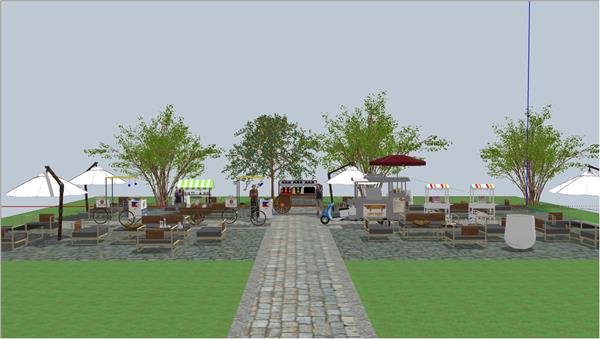 公园小型餐饮零售设施#小型商业设施su素材 #小型商业设施su模型 
