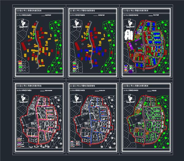 乡村修建性详细规划【土地利用现状图 建筑质量评价图 规划总平面图 道路竖向及市政管线图 景观规划图】_3826655