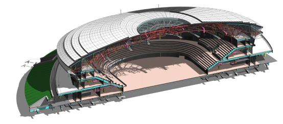 呼和浩特全民健身中心—亮点3#天津市建筑设计院 #BIM #建筑信息模型 