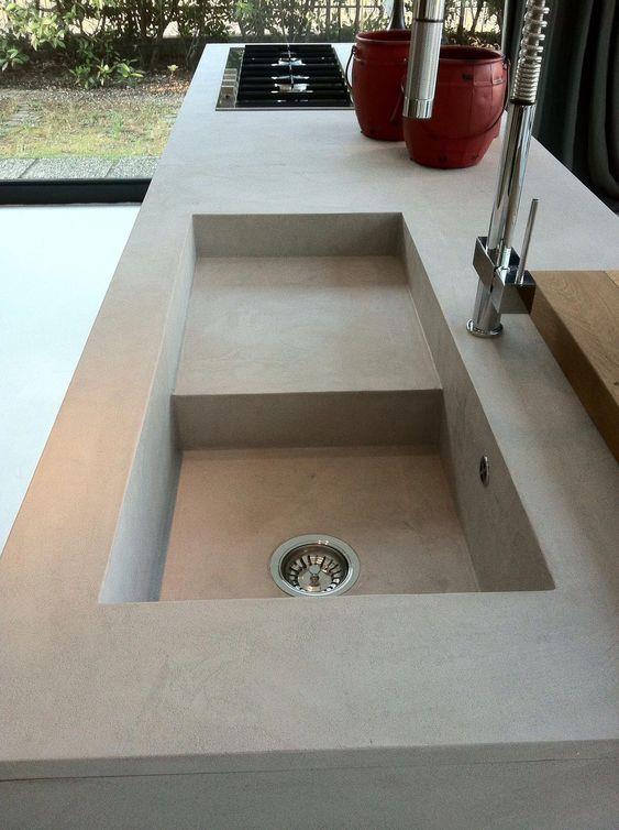 厨房操作台水泥水槽设计