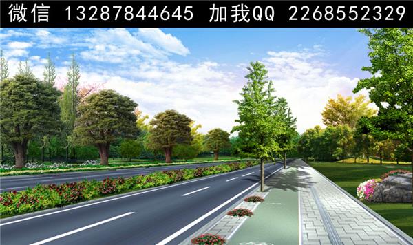 道路绿化景观设计案例效果图_661136