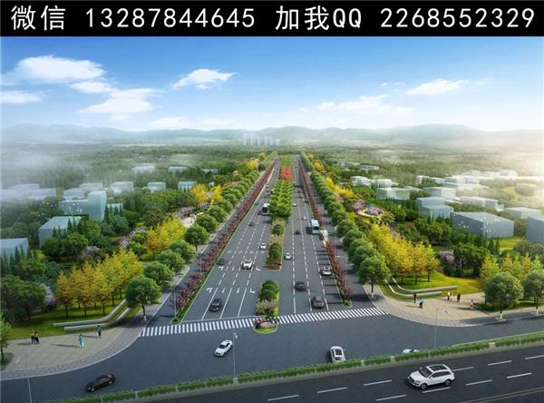 道路绿化景观设计案例效果图_661126