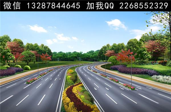 道路绿化景观设计案例效果图_661132