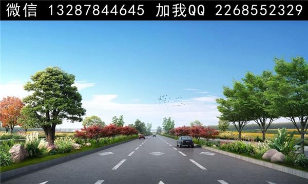 道路绿化景观设计案例效果图_661127