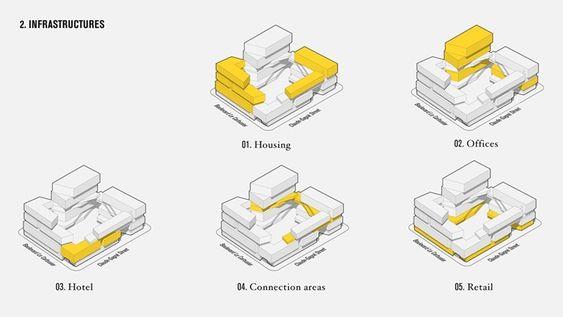 90种建筑体块概念分析图_3593631