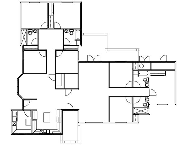 老年住宅/养老院建筑设计平面图_3817328