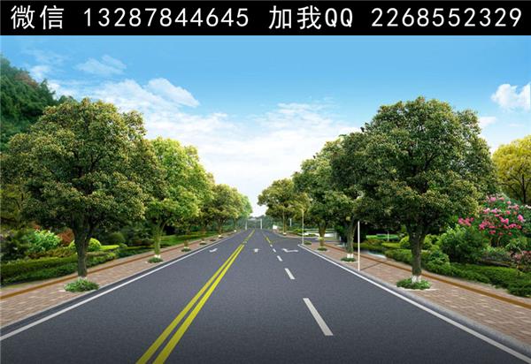 道路绿化景观设计案例效果图_661130