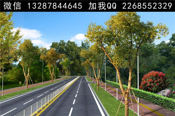 道路绿化景观设计案例效果图_661139