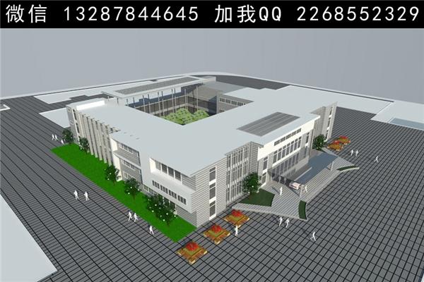 医院建筑景观规划设计案例鸟瞰效果图_3461152