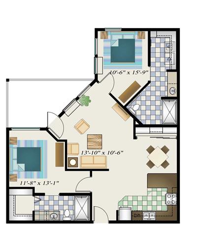 老年住宅/养老院建筑设计平面图