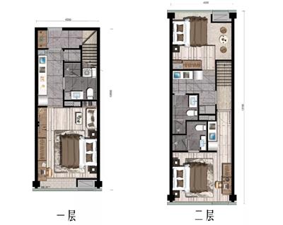 63平米 三室三卫  LOFT户型图