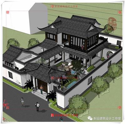本设建筑设计作品  建一栋美美的中式大宅，一切刚好如你所愿