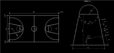 篮球场平面图,dwg