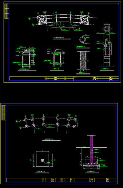 休息廊架 园路施工图