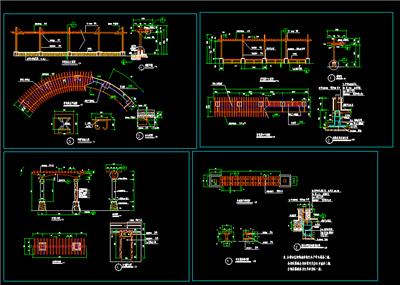 木架廊  门架  木凳施工图