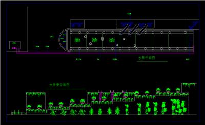 水景墙平立面图