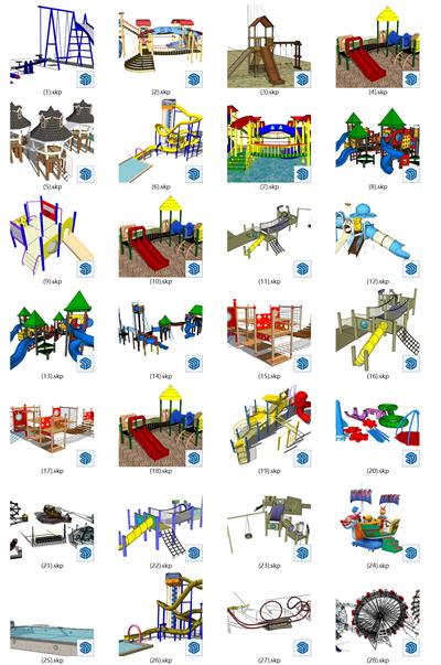 儿童游乐设施su素材（1）