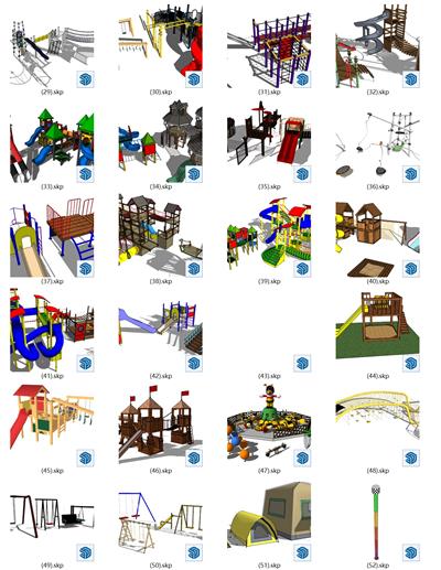 儿童游乐设施su素材（2）