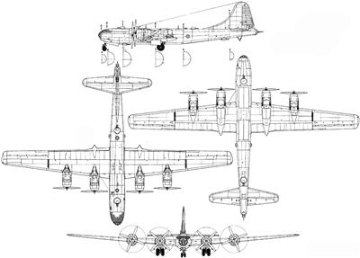 B-29轰炸机（绰号：“超级空中堡垒”Superfortress）